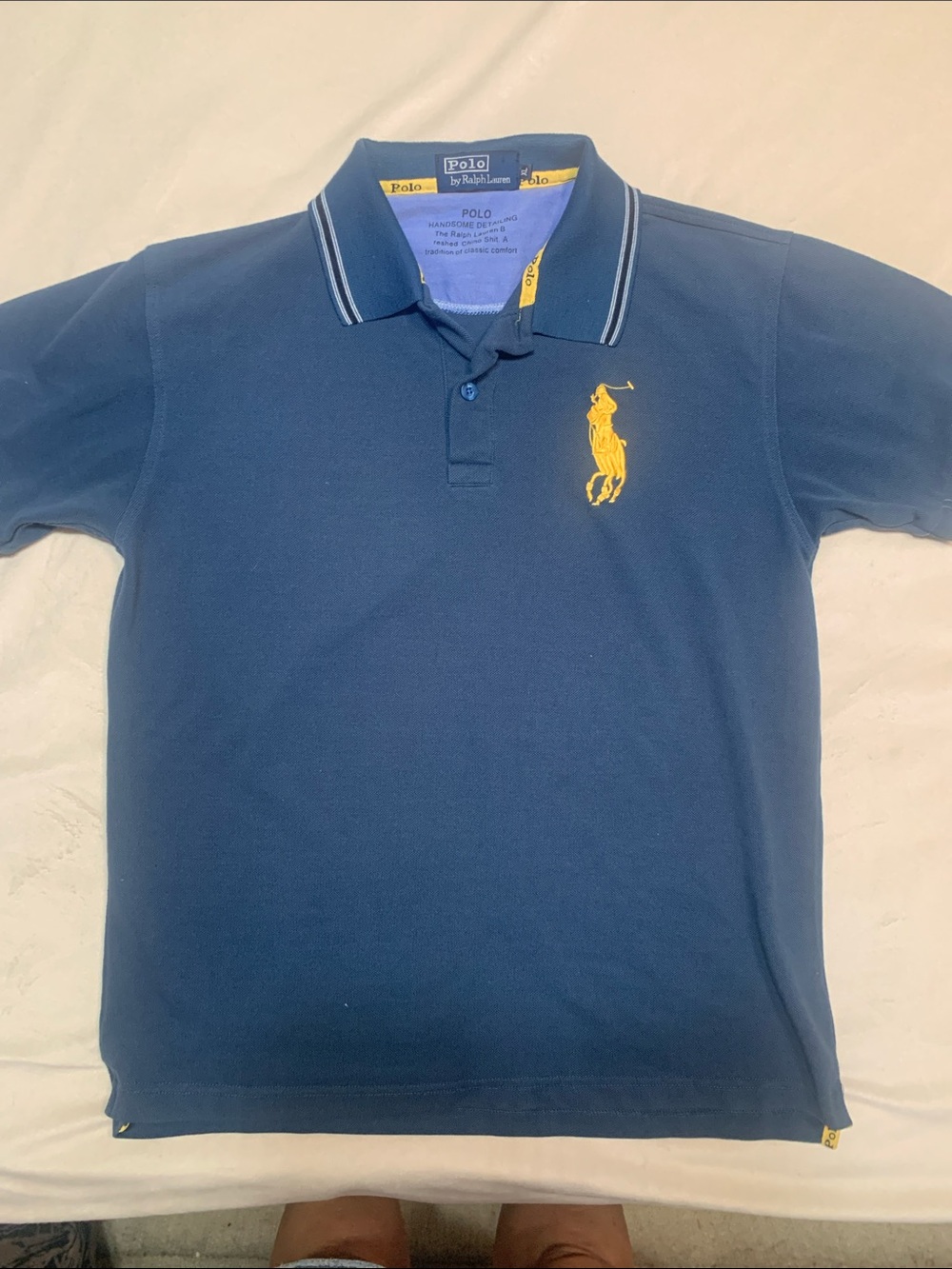 Polo by Ralph Lauren Boys Blue Polo with Yellow Pony